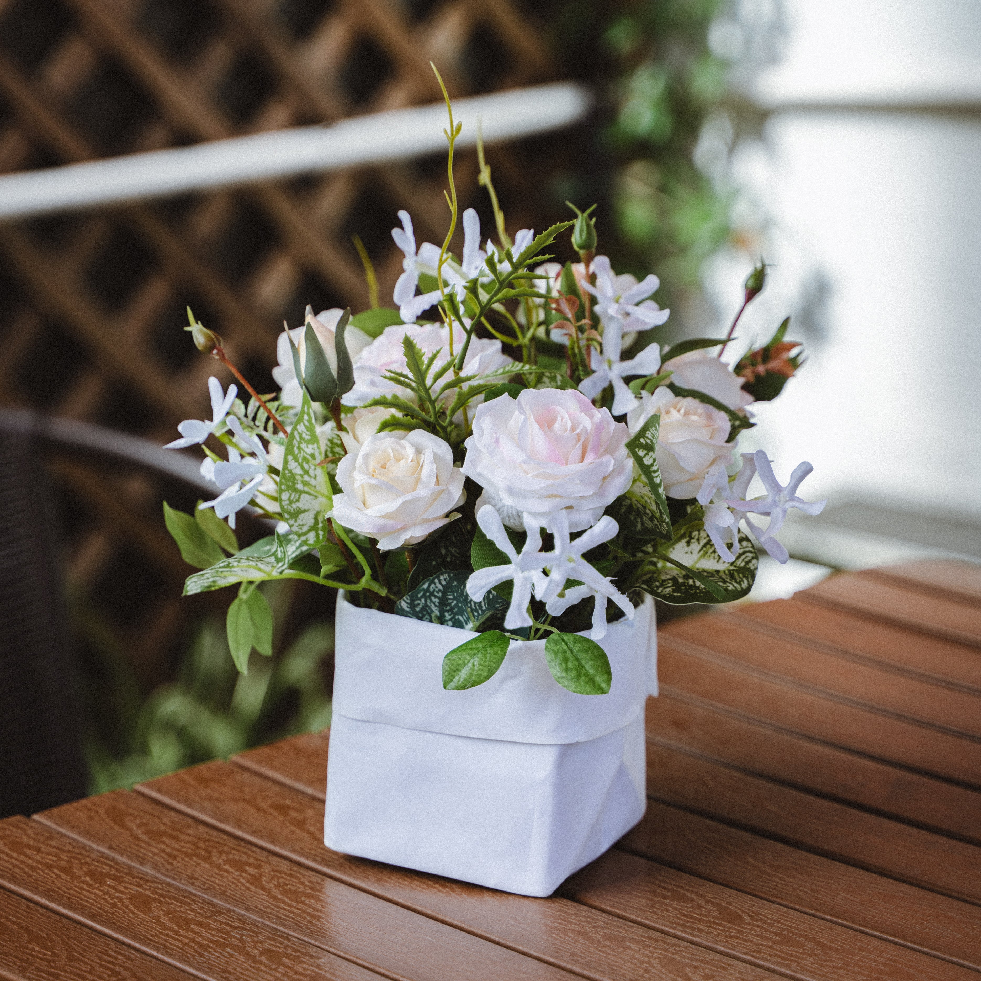 Faux Potted Jasmine Arrangement