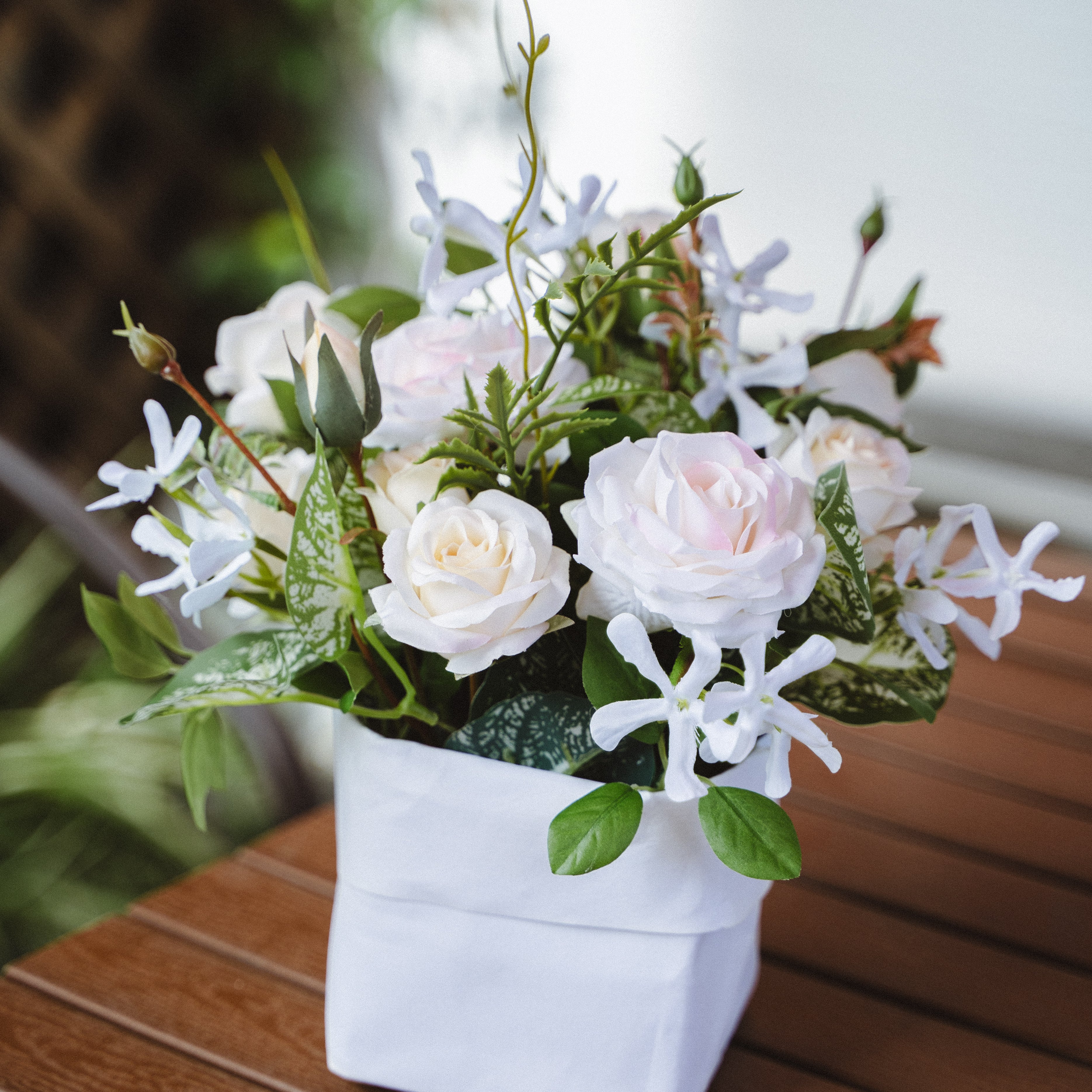 Faux Potted Jasmine Arrangement