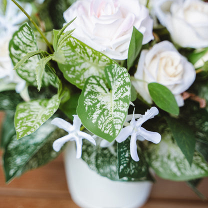 UV Treated Faux Jasmine in Plastic Pot