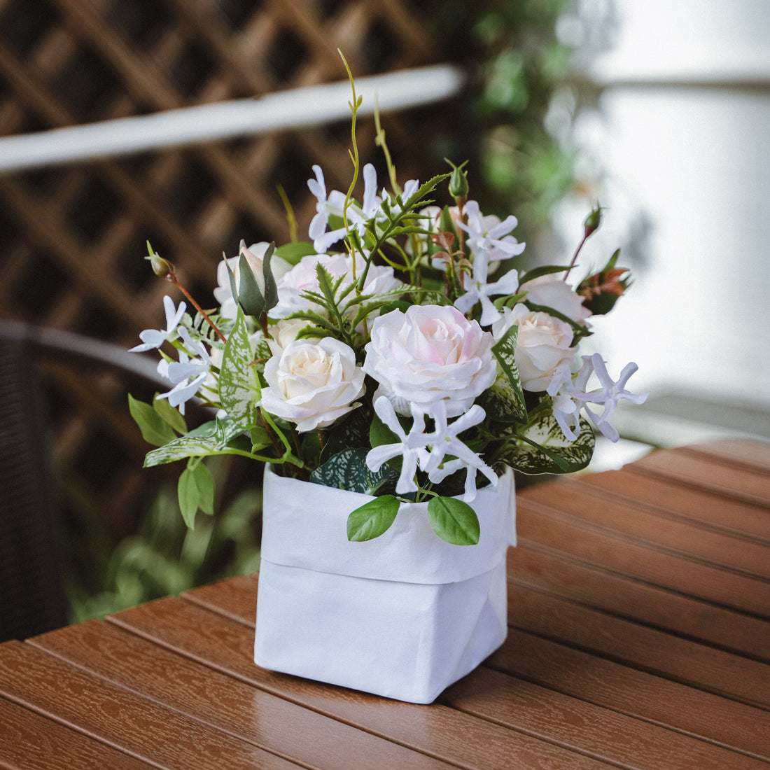 Faux Potted Jasmine Arrangement