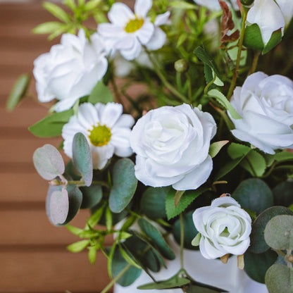 Flash Sale Artificial Spray Rose and Daisy Plant in Plastic Pot