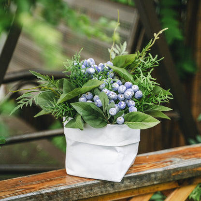 Faux Potted Wild Berries with Cochinchinese Asparagus for Indoor Home Decor Centerpiece