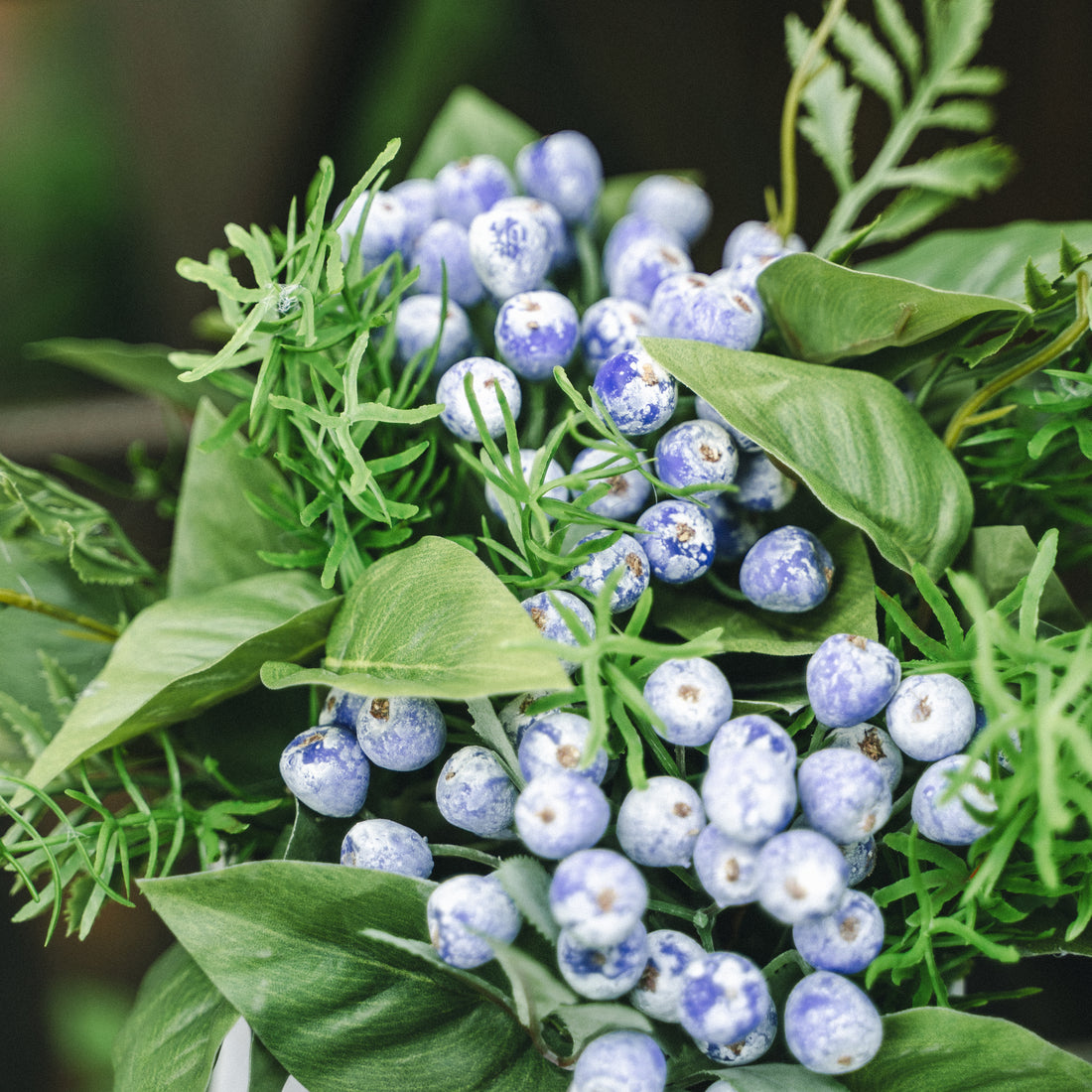 Faux Potted Wild Berries with Cochinchinese Asparagus for Indoor Home Decor Centerpiece